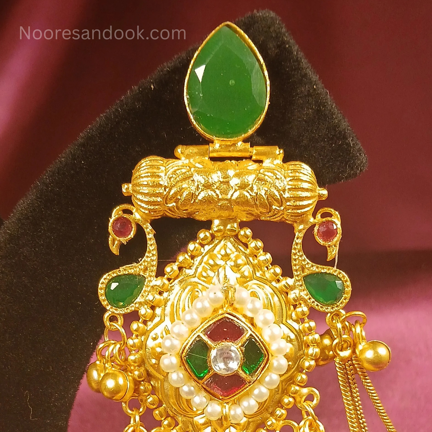 Golden Earrings with Hair Chain