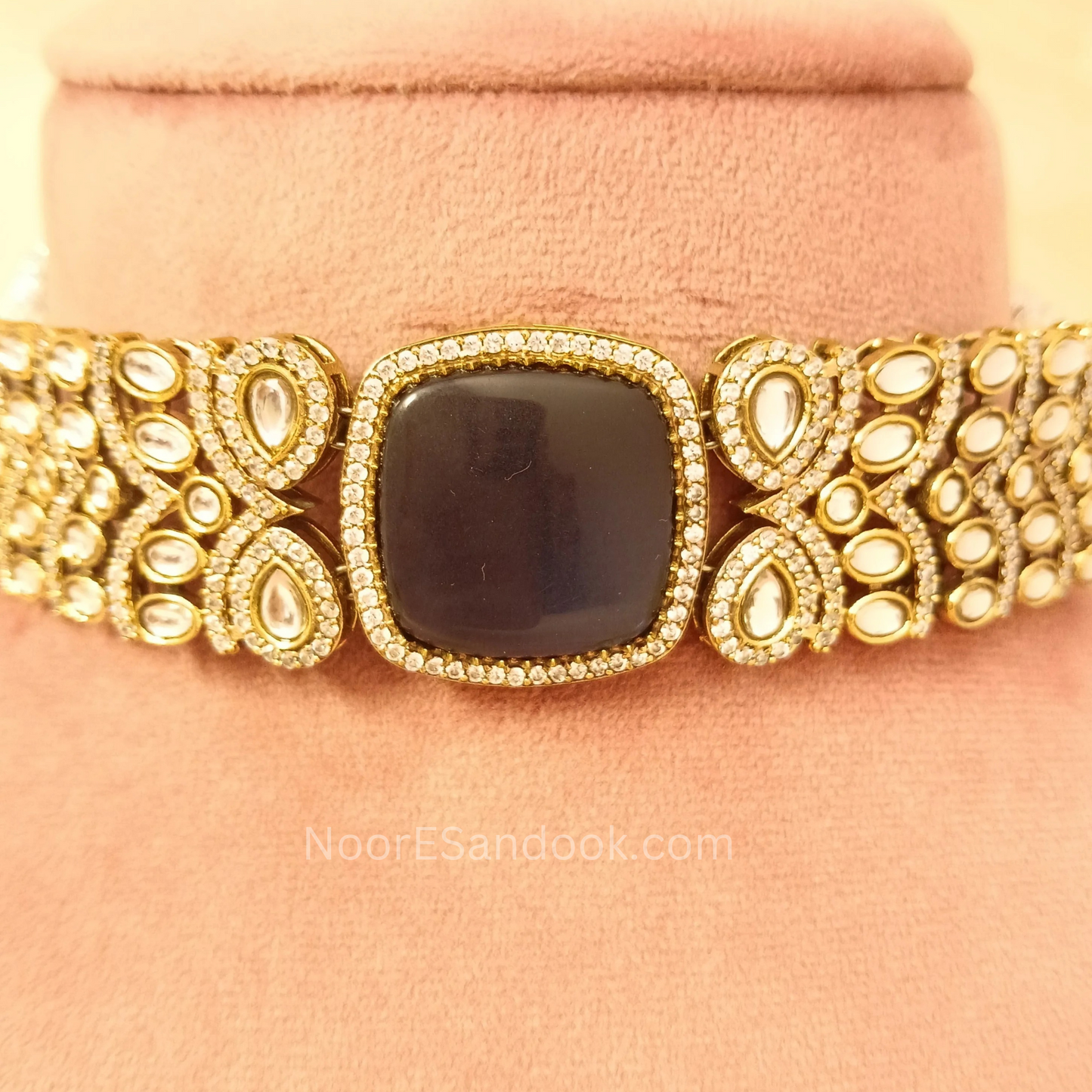 Chokers with Doublet Stone- Blue