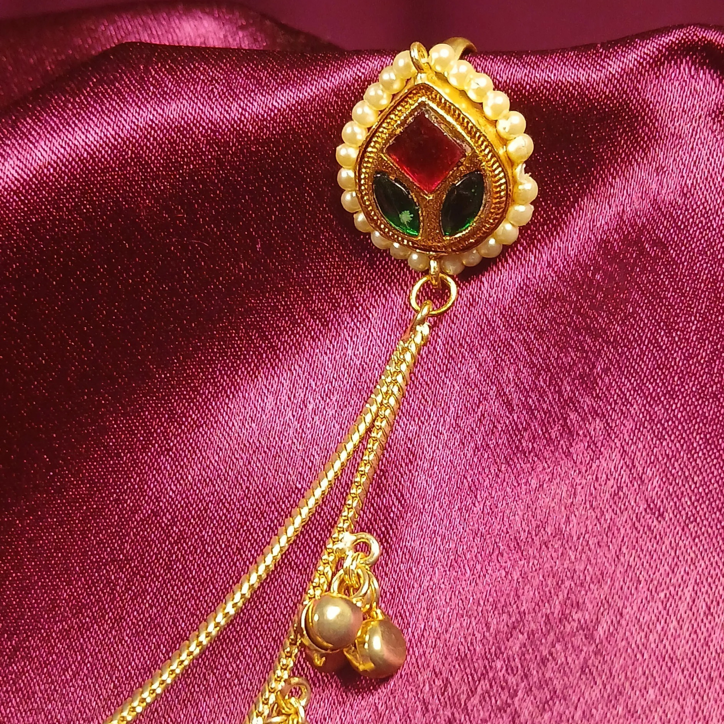 Earrings with Hair Chain