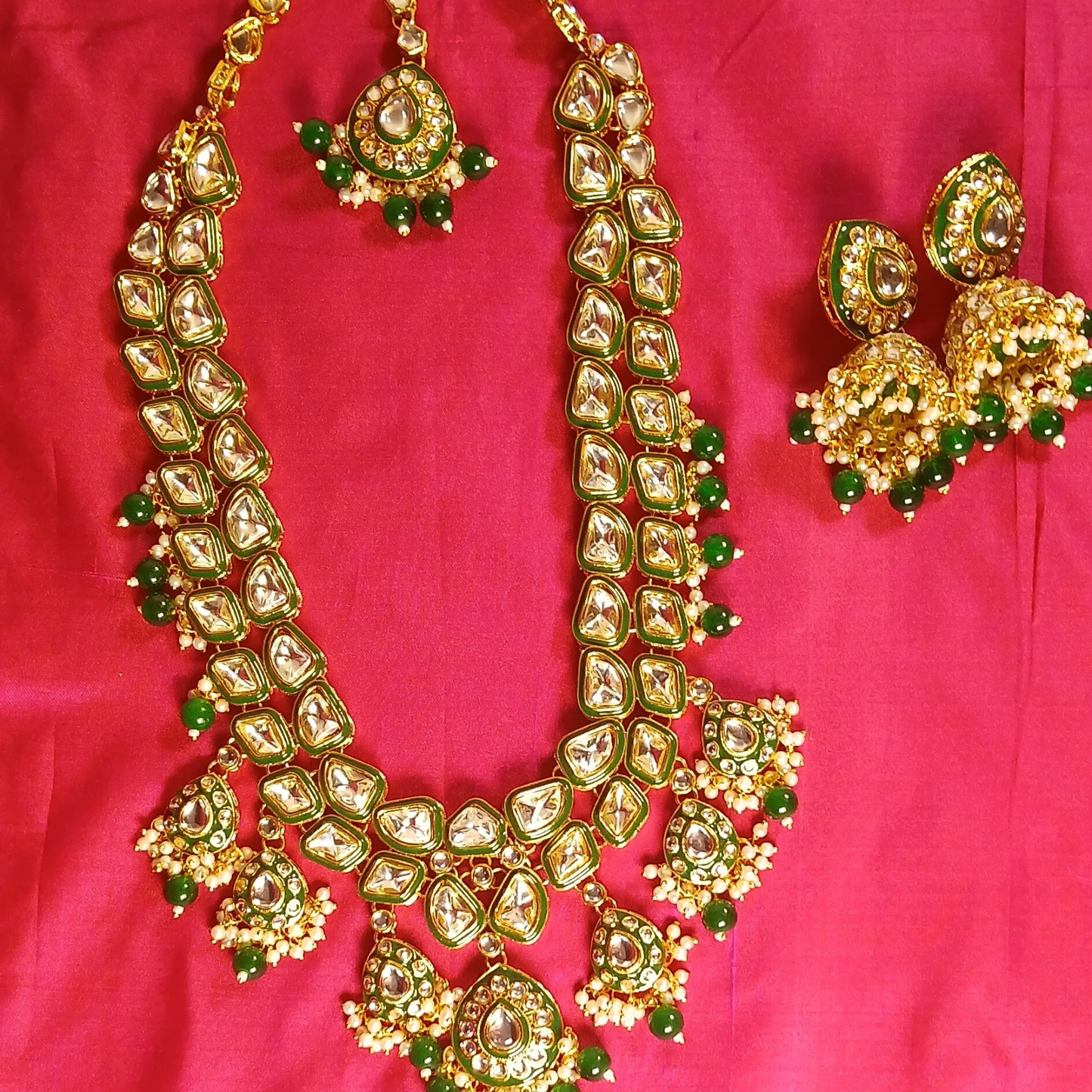 Bridal Kundan long necklace set - NoorESandook