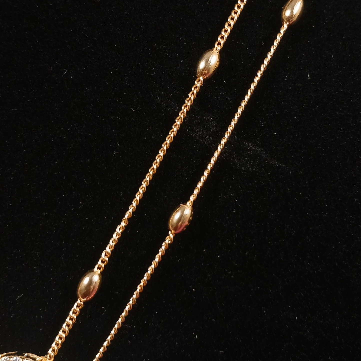 Polki & Pink Doublet Stone Pendant Set with Double Layer Chain- AP166B