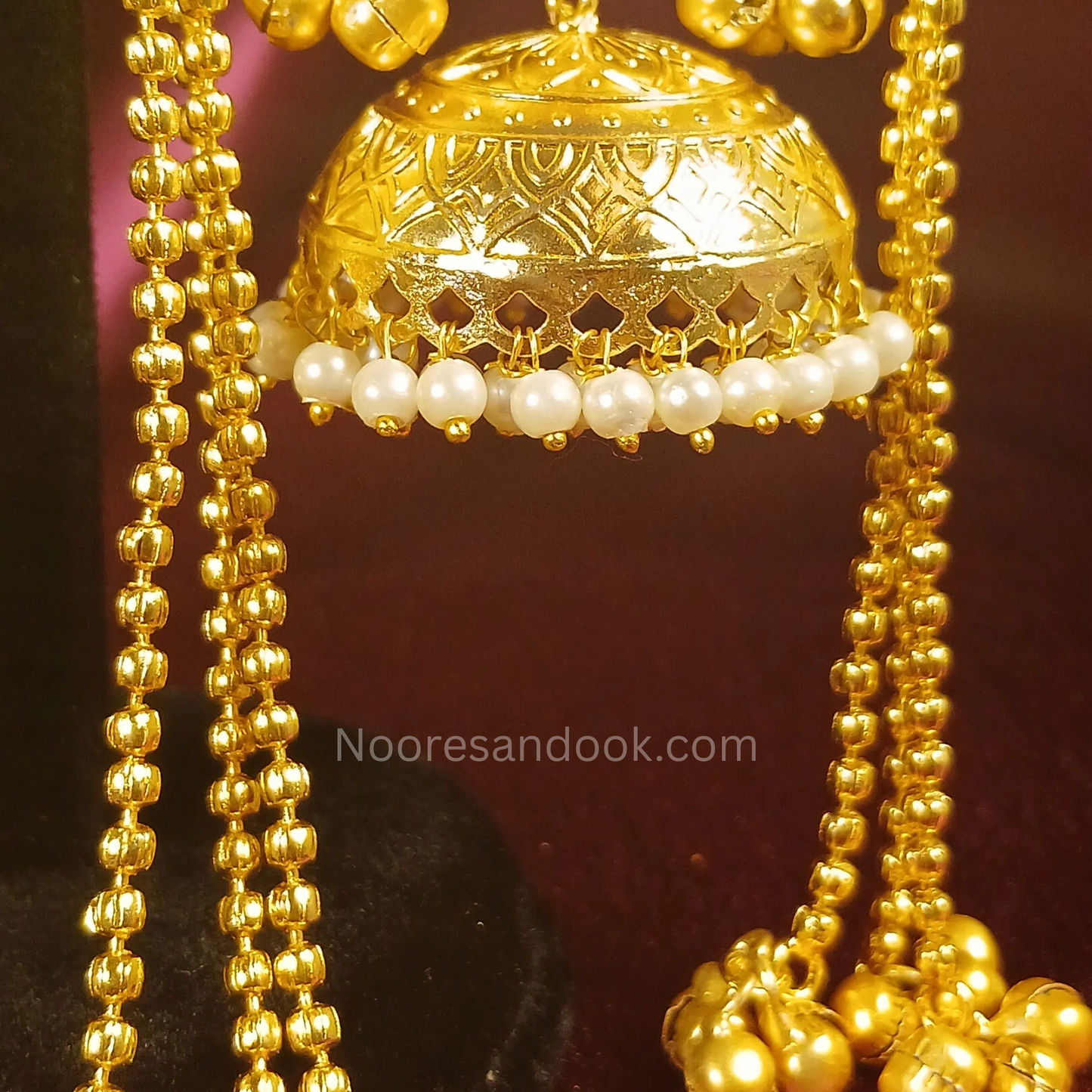 Kashmiri Earrings- Red