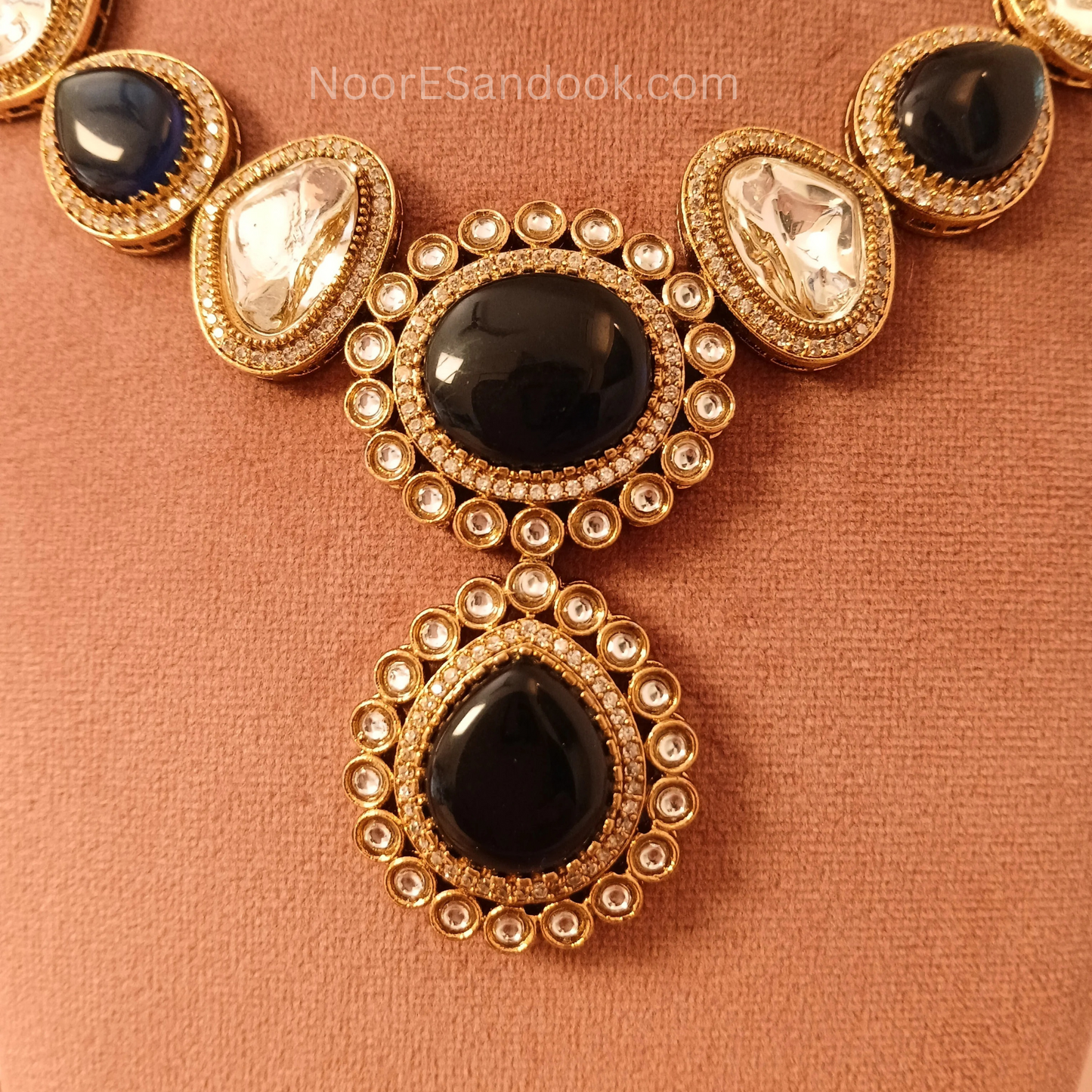 Doublet Stone- Long Necklace (Blue)
