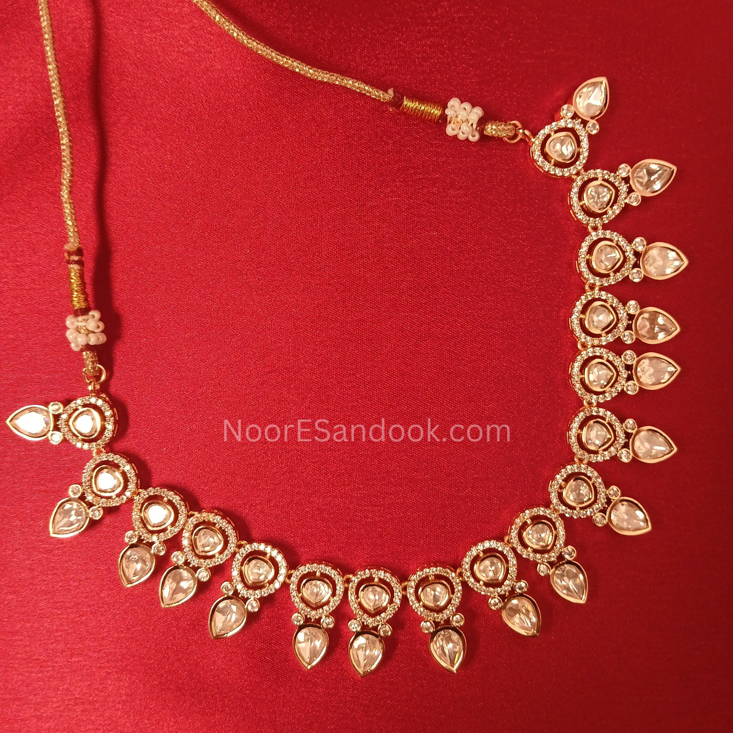 Golden finish polki set