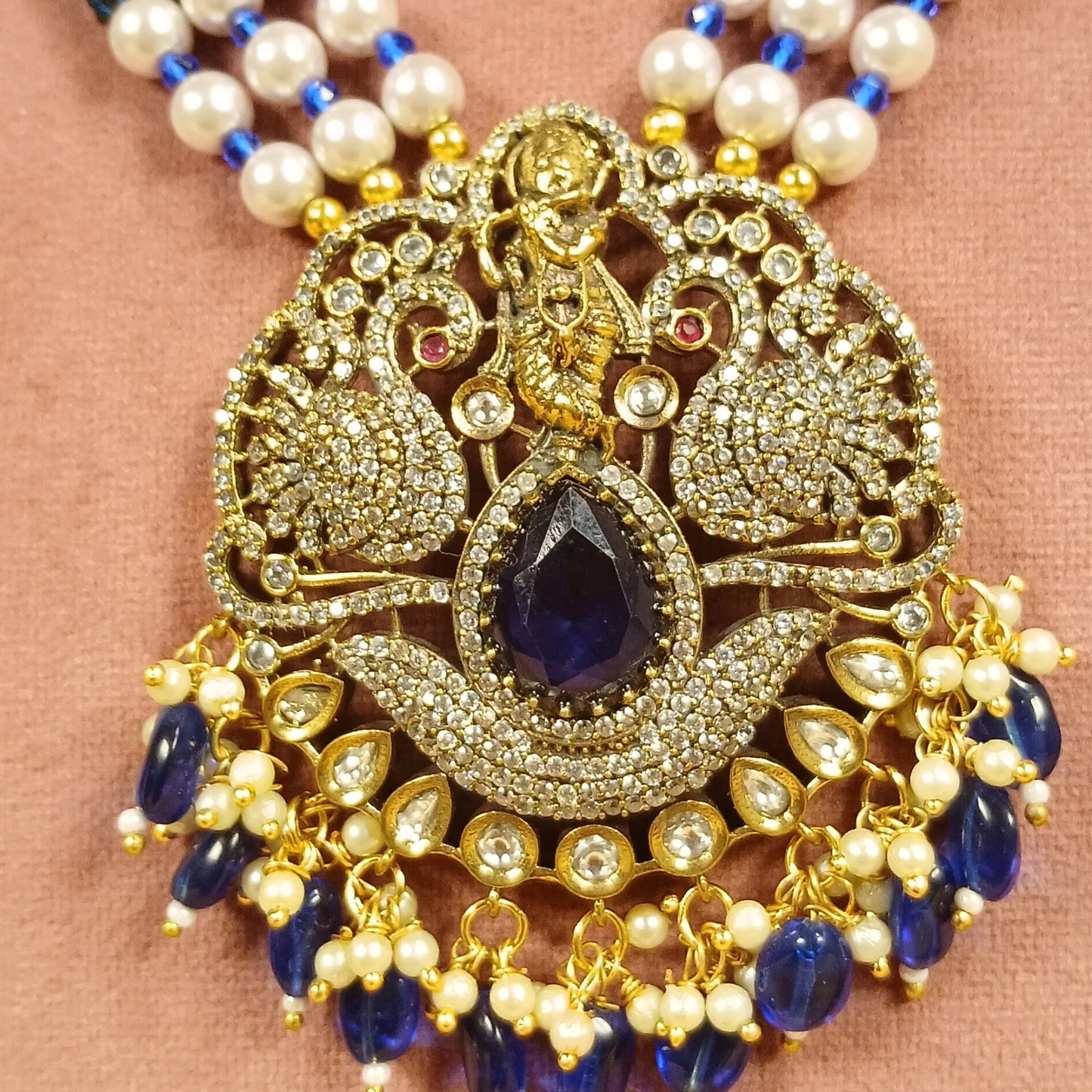 Neelam Temple Necklace Set