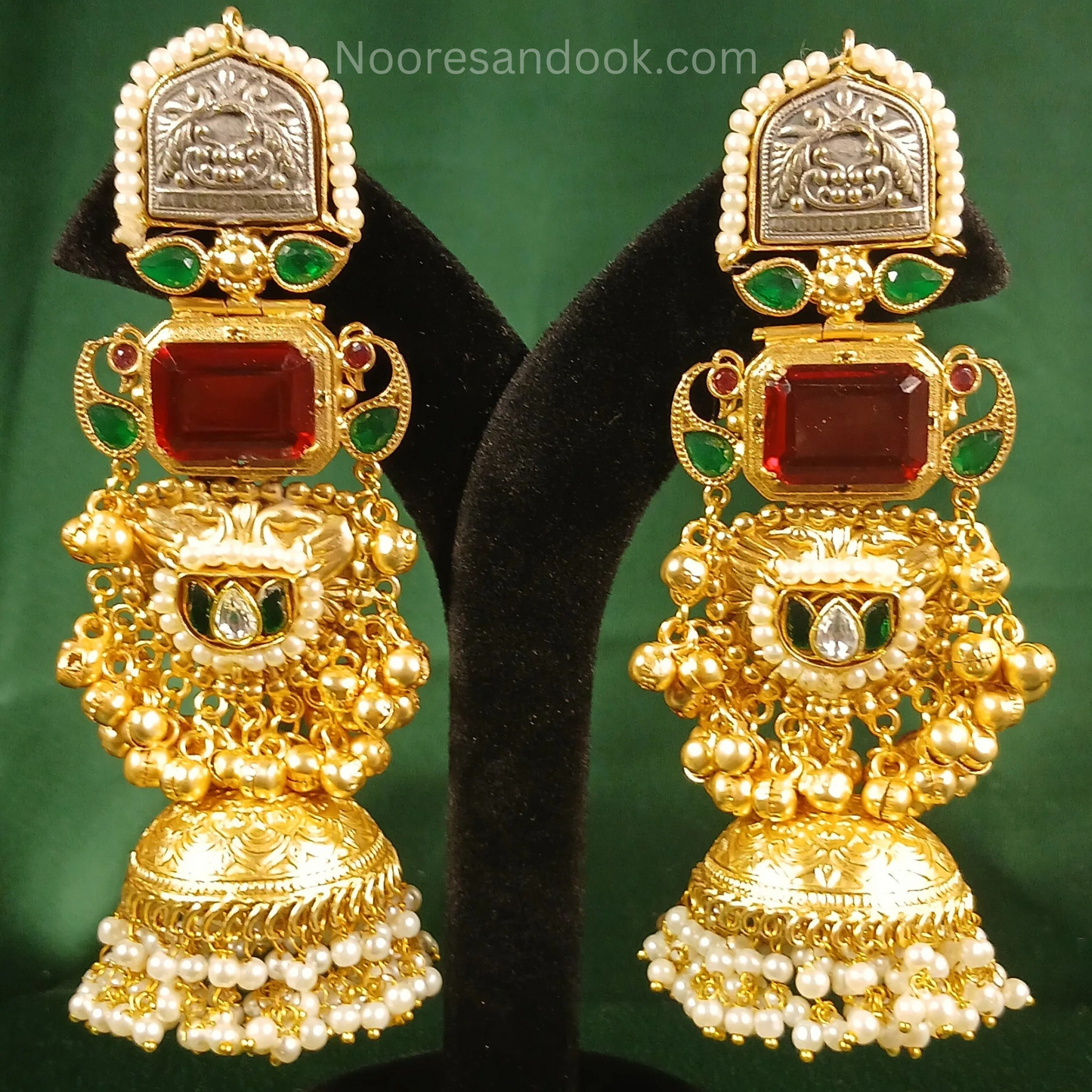 Fusion Jhumka- Red - NoorESandook