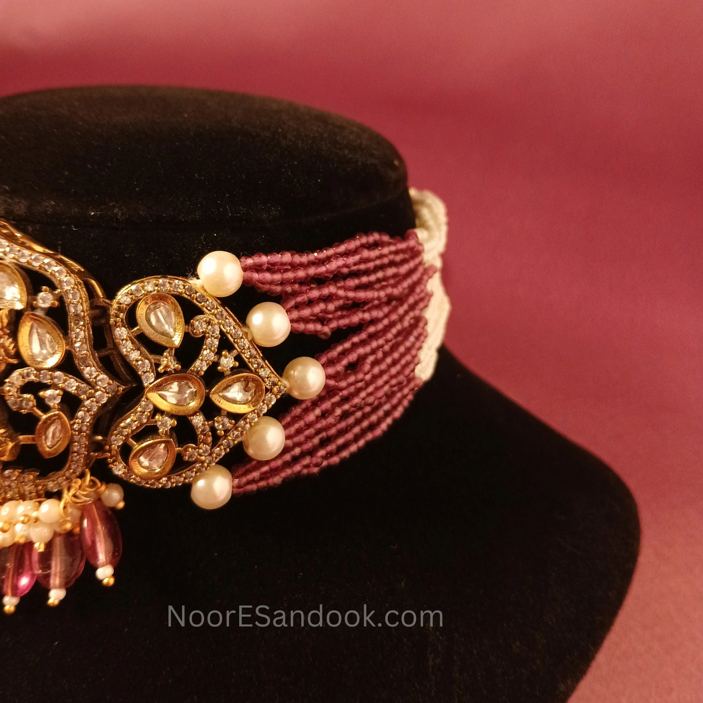 Antique Temple Choker- Red