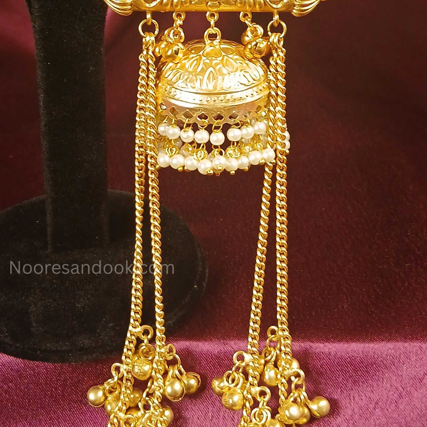 Kashmiri Earrings- Maroon - NoorESandook