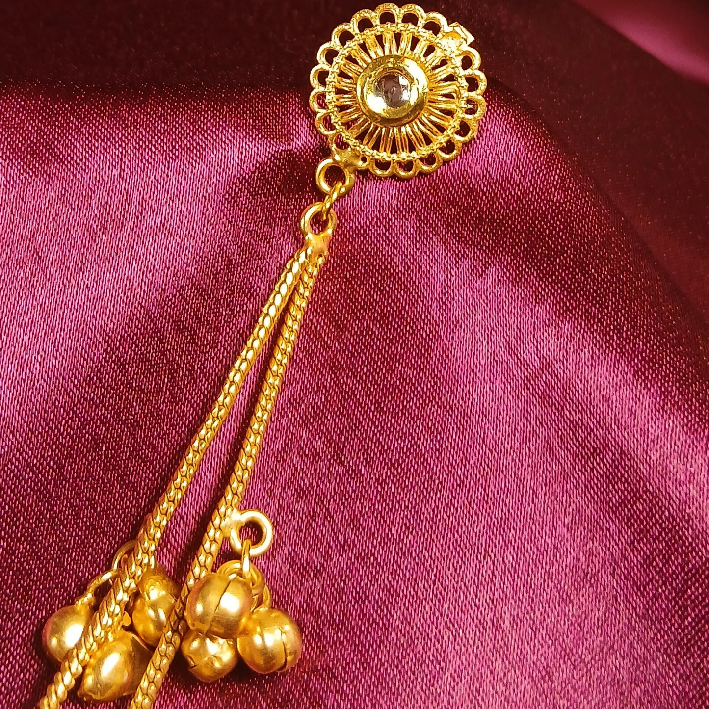 Earrings with Hair chain