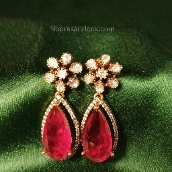 Mohini Victorian Red Necklace Set - NoorESandook