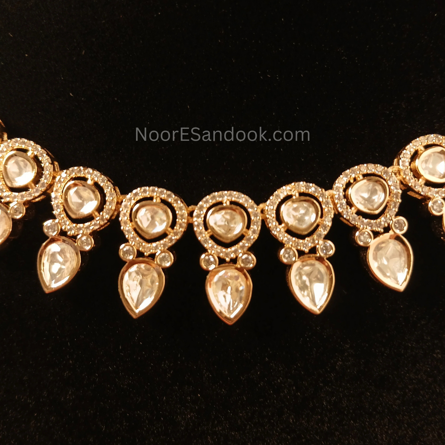 Golden finish polki set