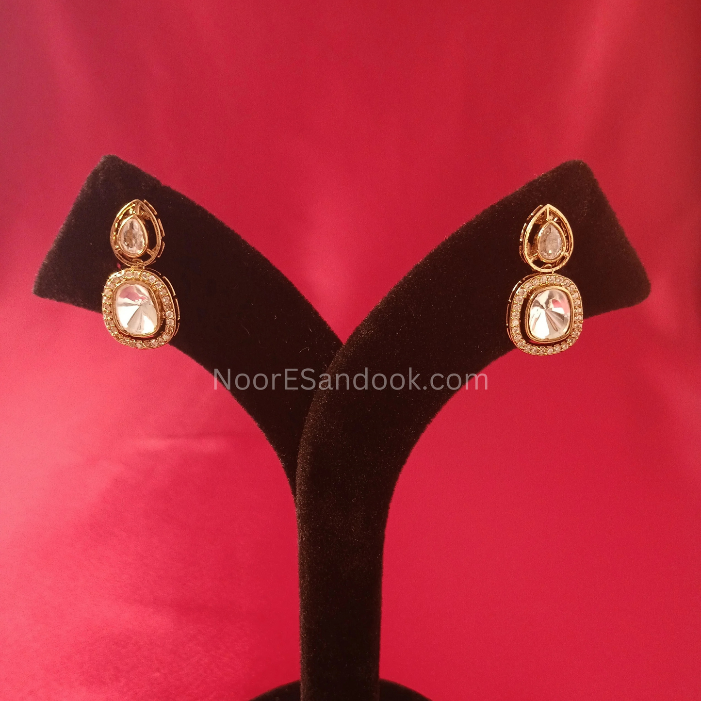Polki and charms necklace set