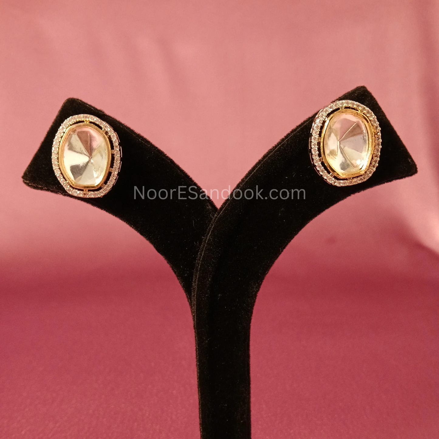 Single Polki Stone Choker- Pink