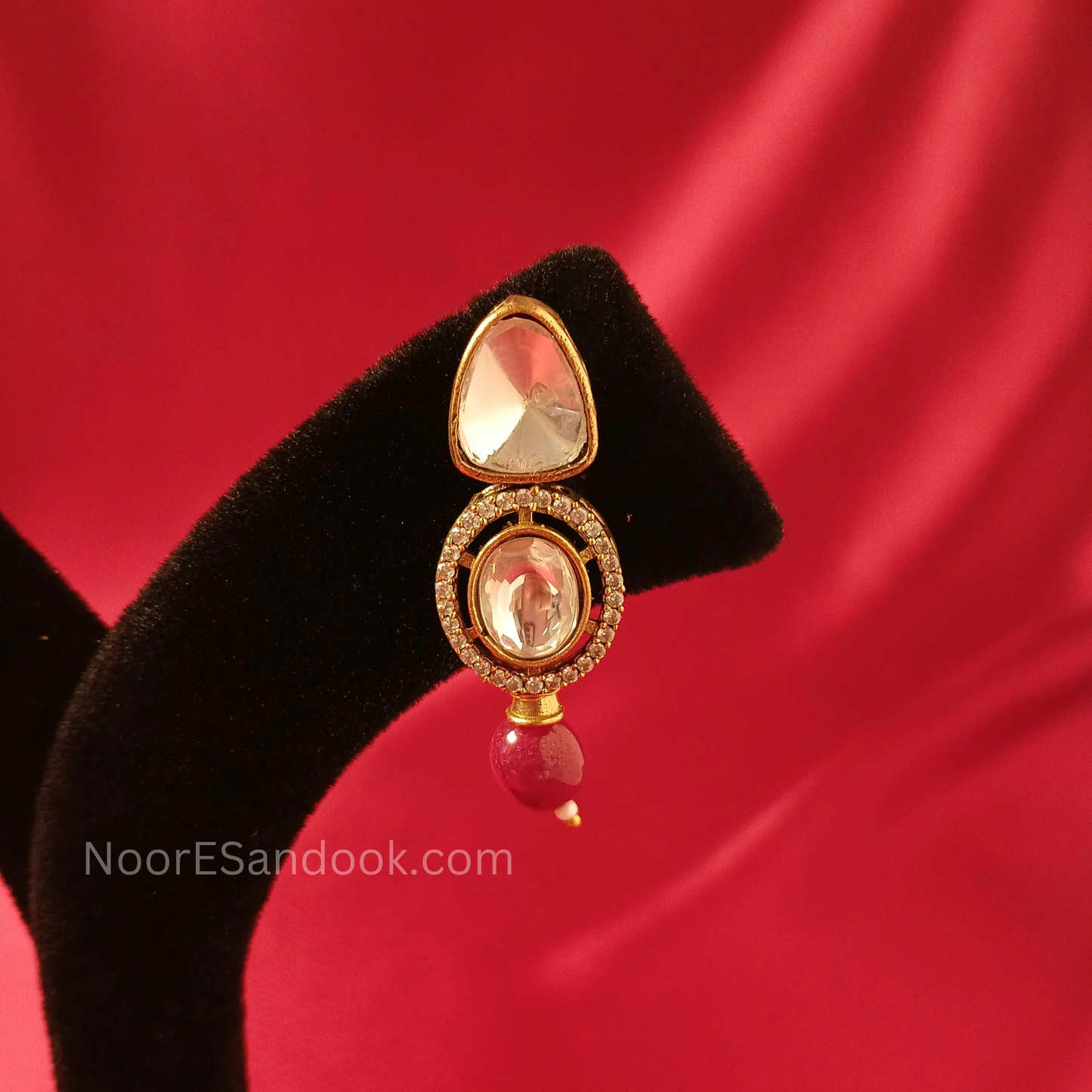 Single Layer Polki Set with Stones-Multi Color