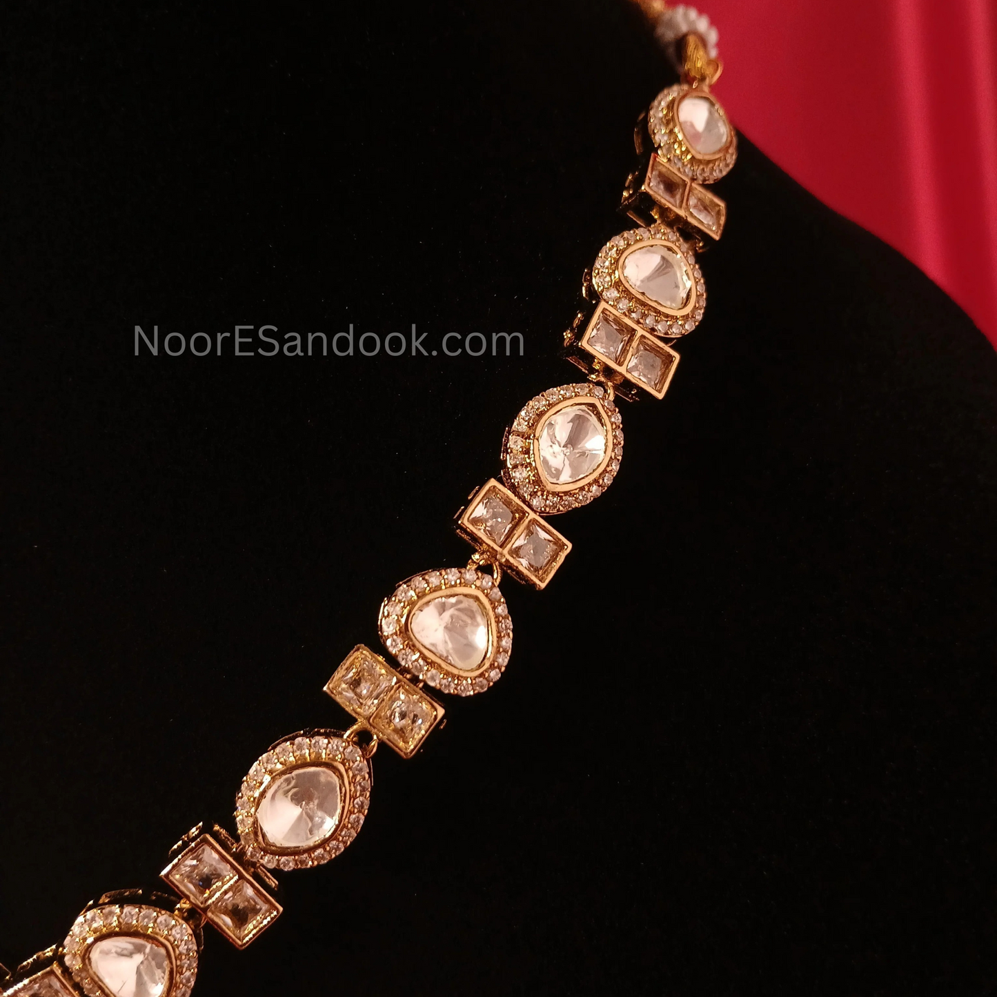 Polki and red stone necklace