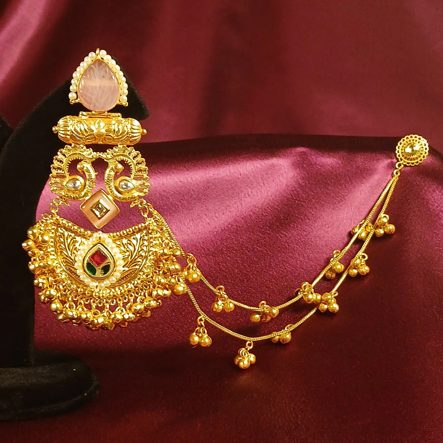 Earrings with Hair chain