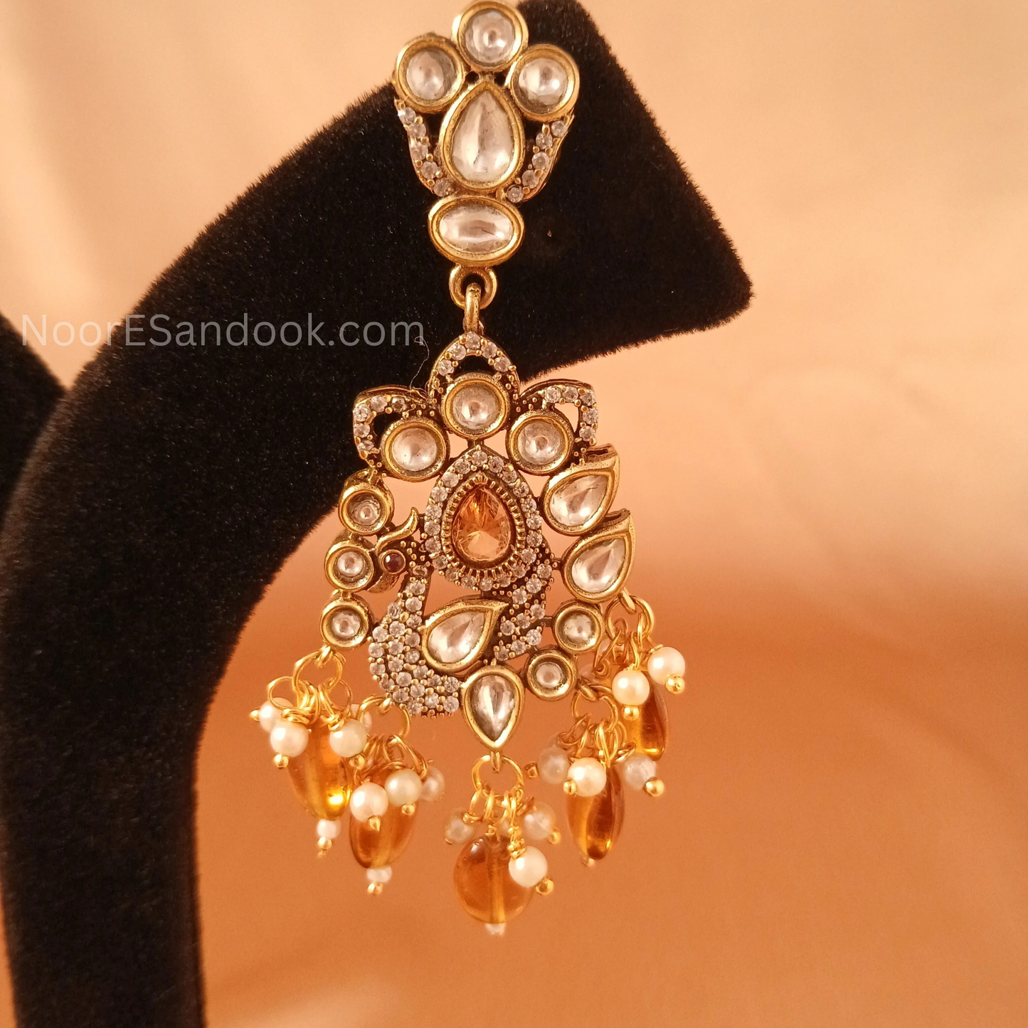 Alankara Necklace Set - Orange - NoorESandook