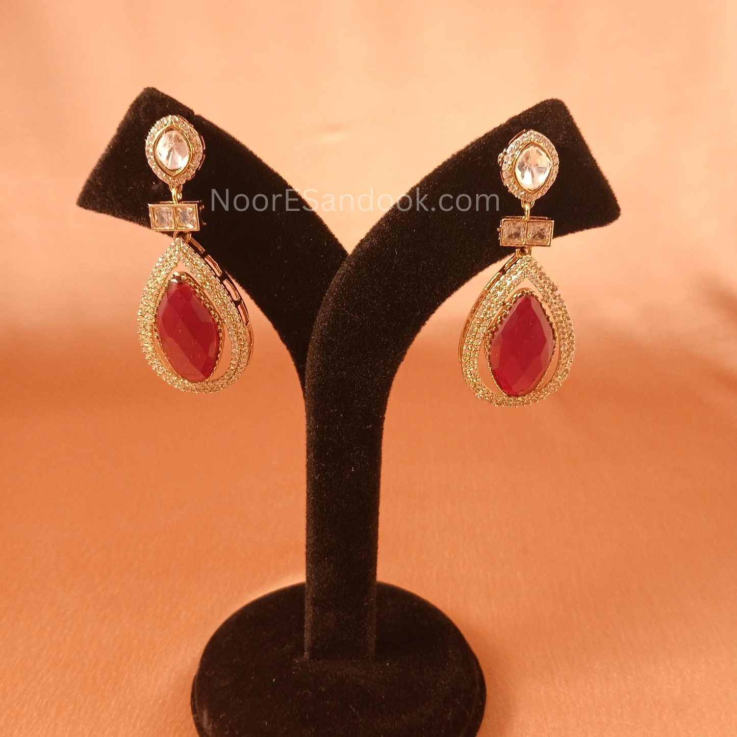 Polki and red stone necklace