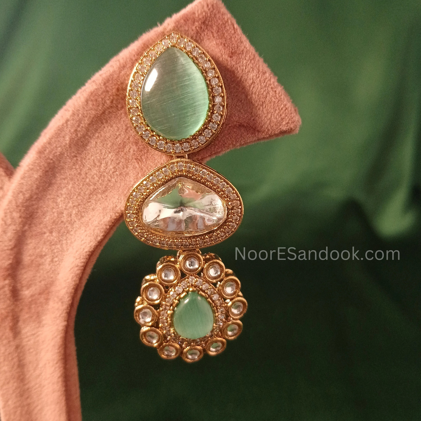 Doublet Stone- Long Necklace (Green)