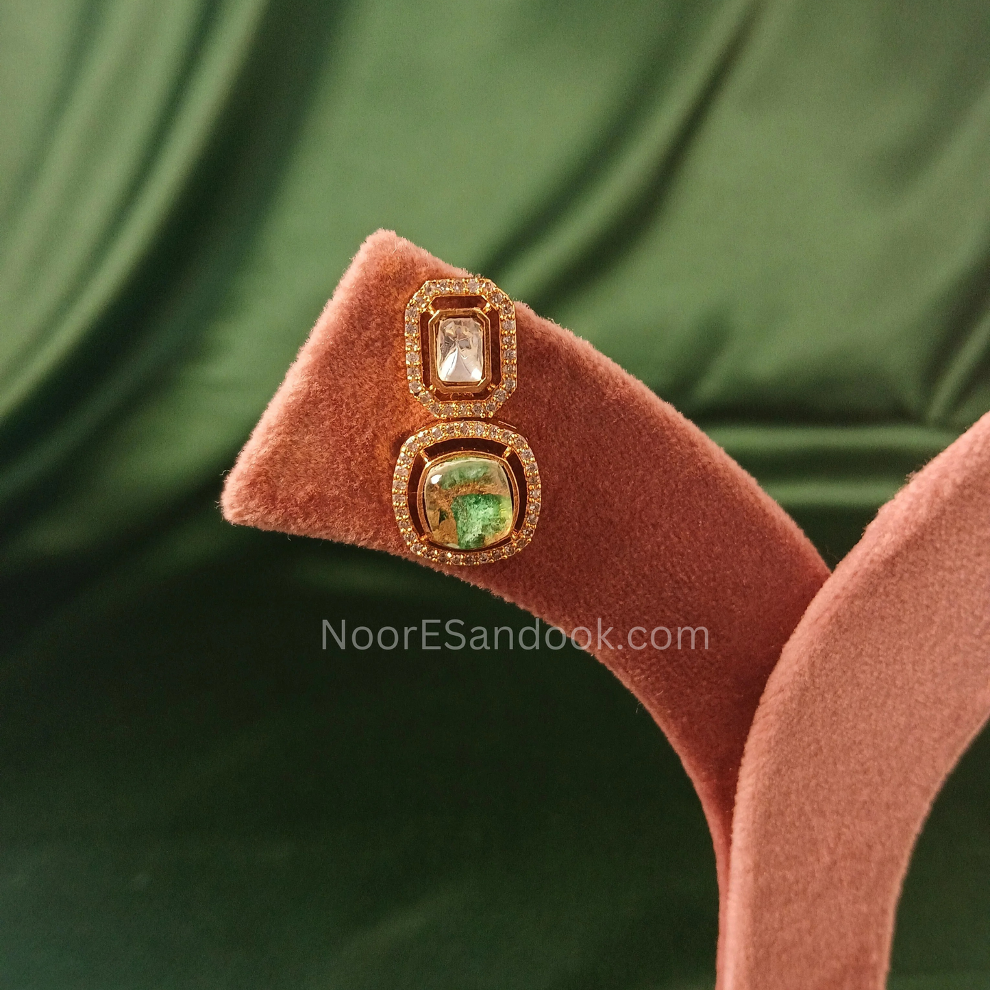 Suvarna Doublet Necklace Set- Green - NoorESandook
