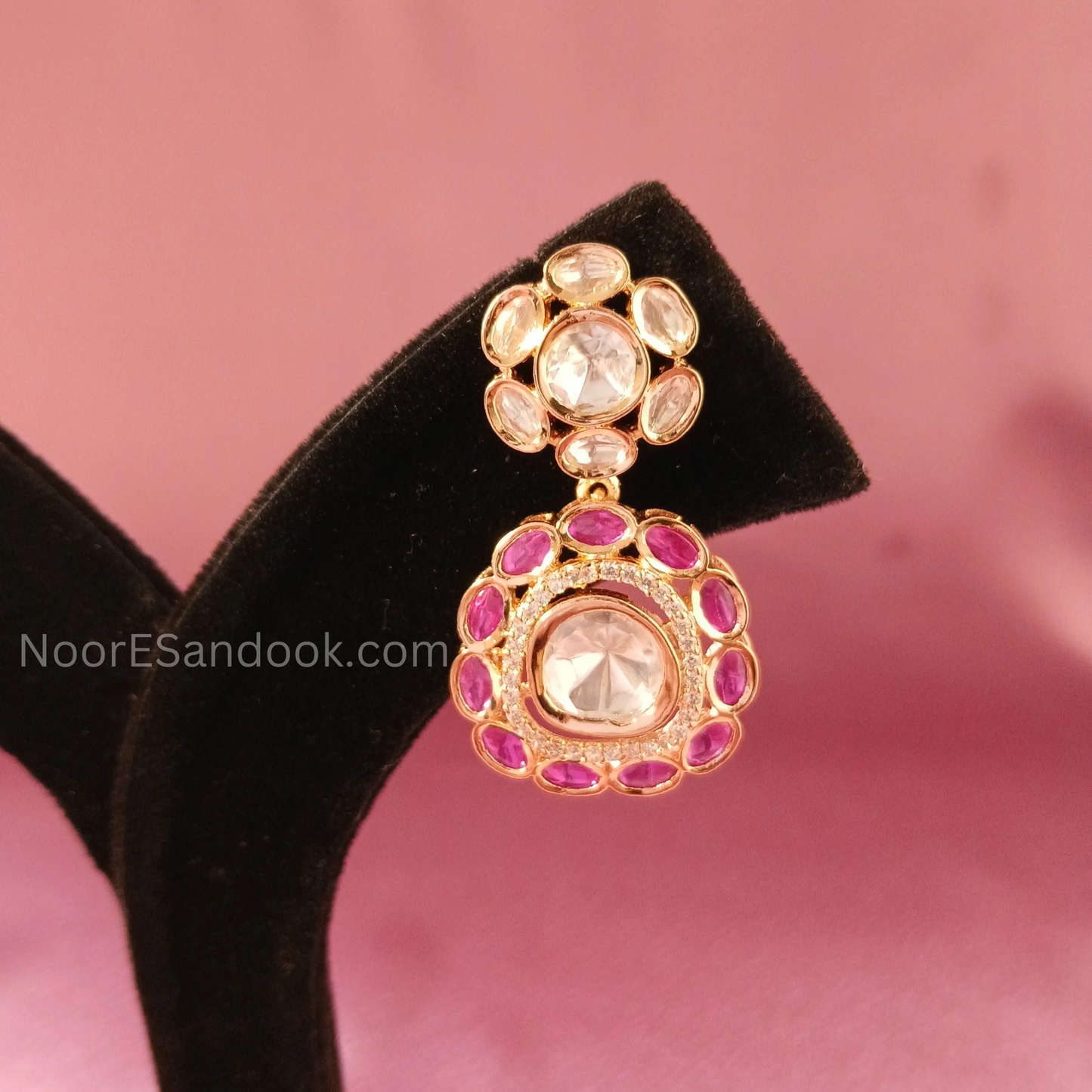 Tarangini Necklace Set- Pink - NoorESandook