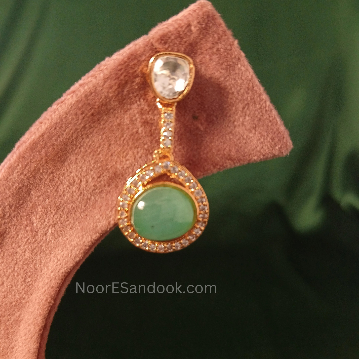 Kirti Polki Necklace Set- Green - NoorESandook