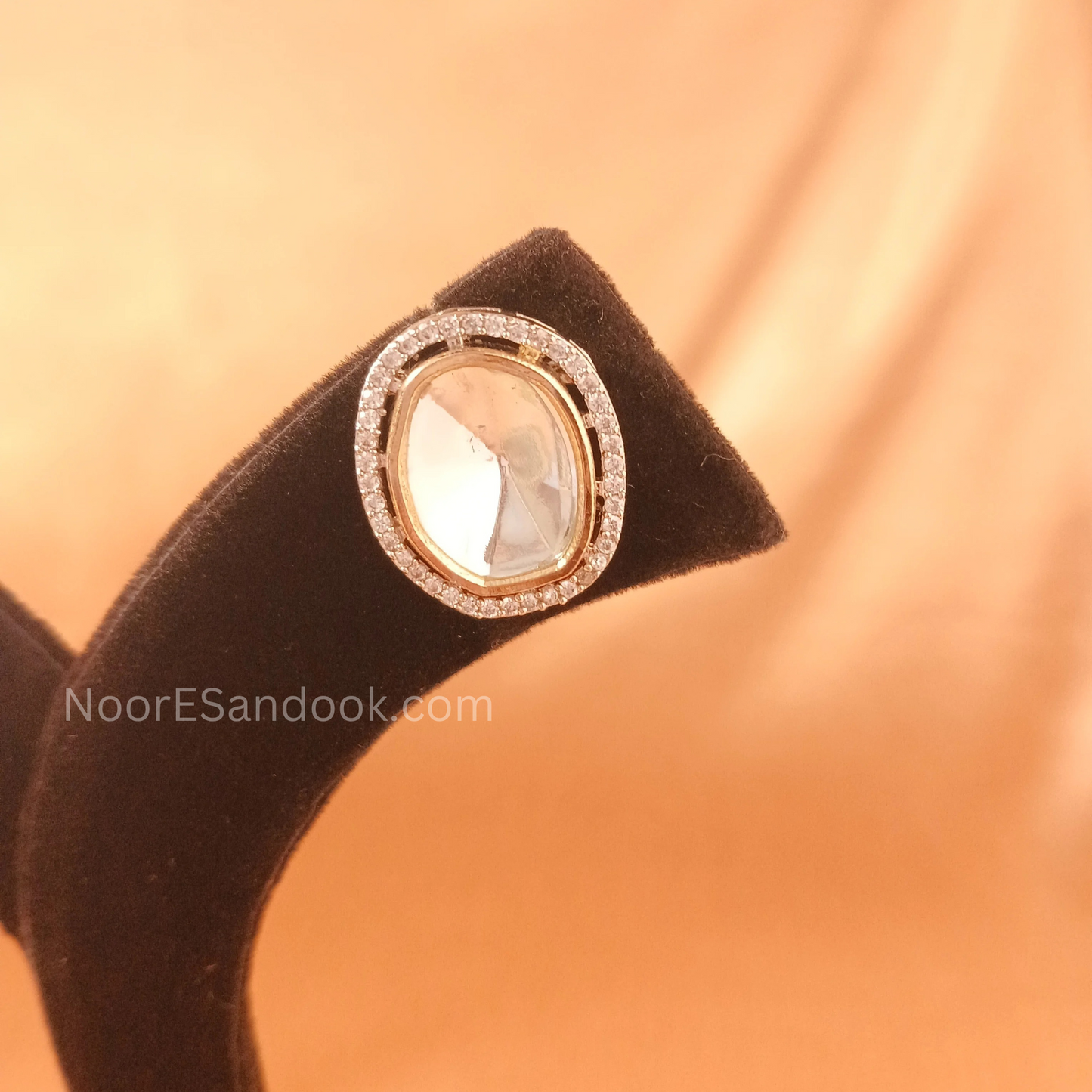Single Polki Stone Choker- Grey