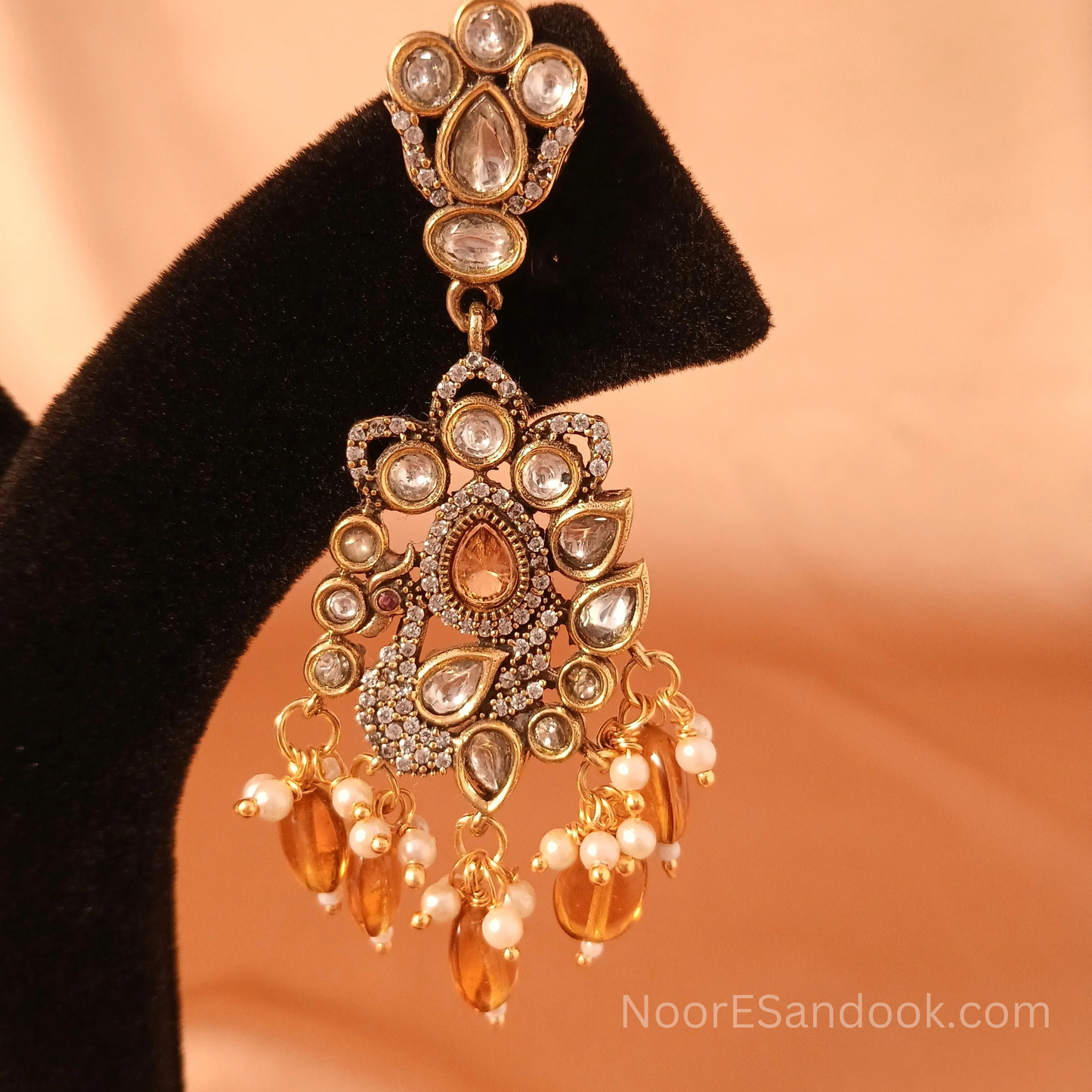 Rajakta Necklace Set- Orange - NoorESandook