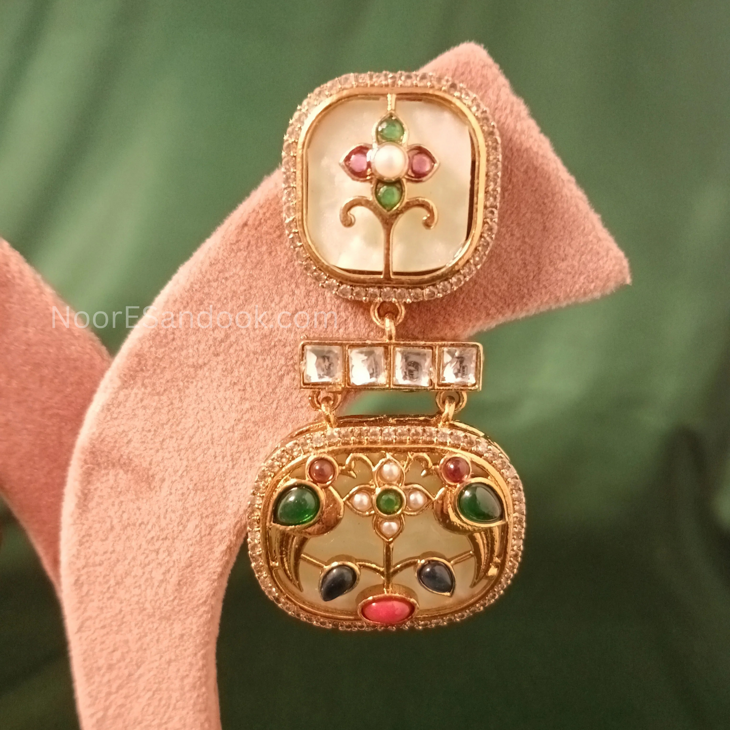 Rohini Inlay Work Choker Set- Green - NoorESandook