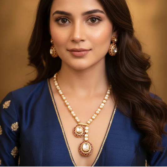 Samyukta Necklace Set- Pink