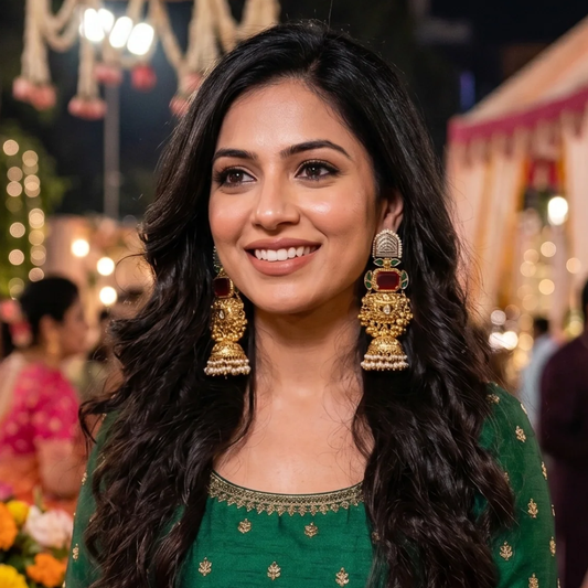Fusion Jhumka- Blue