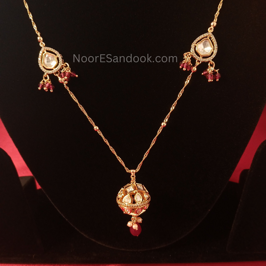 Lavanya Necklace Set- Red