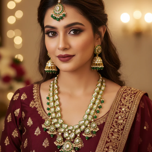 Bridal Kundan long necklace set