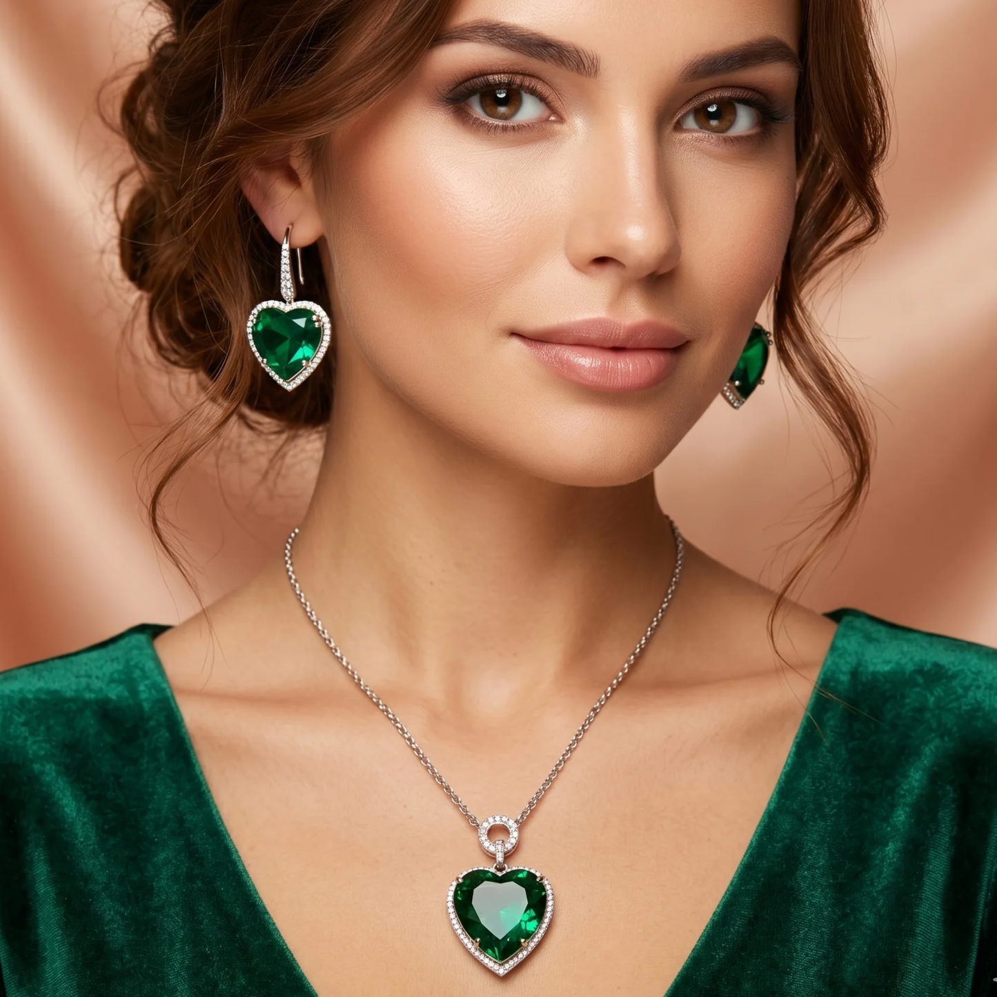 Whisper of the Ocean Pendant set- Green