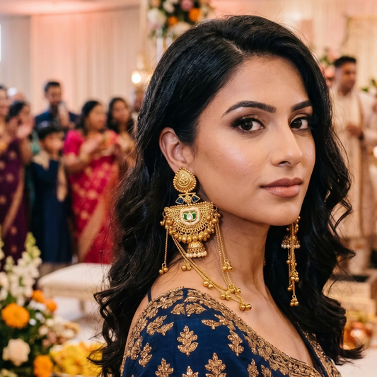 Kashmiri Earrings - Blue