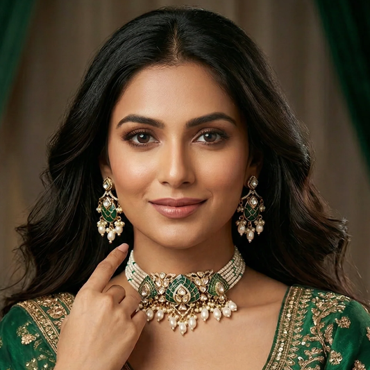 Shahi Meenakari Polki Choker