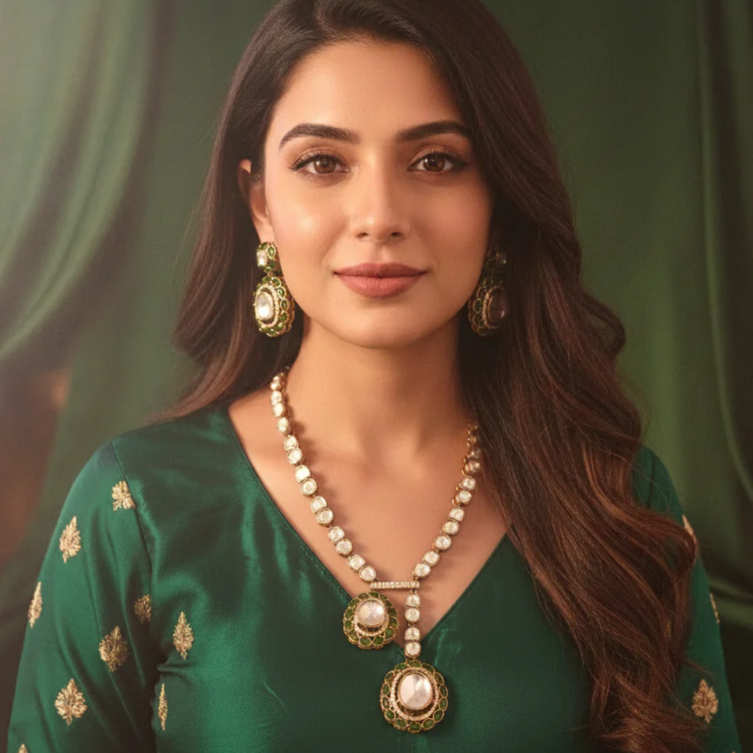 Mandakini Polki Necklace Set