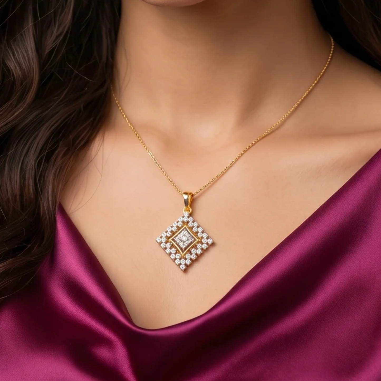 Soft Radiance Pendant Set – American Diamond