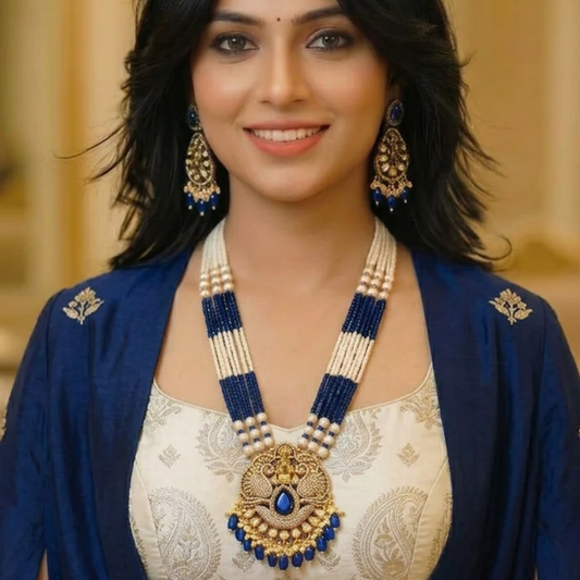 Neelam Temple Necklace Set