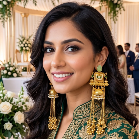 Kashmiri Earrings- Mint Green