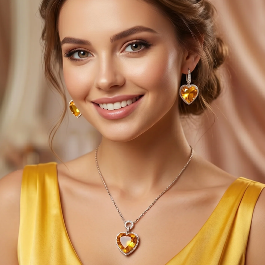 Whisper of the Ocean Pendant set -Yellow