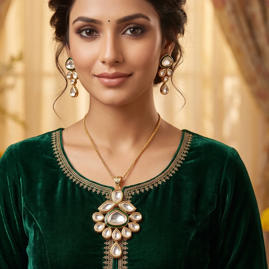 Ambika Kundan Pendant Set