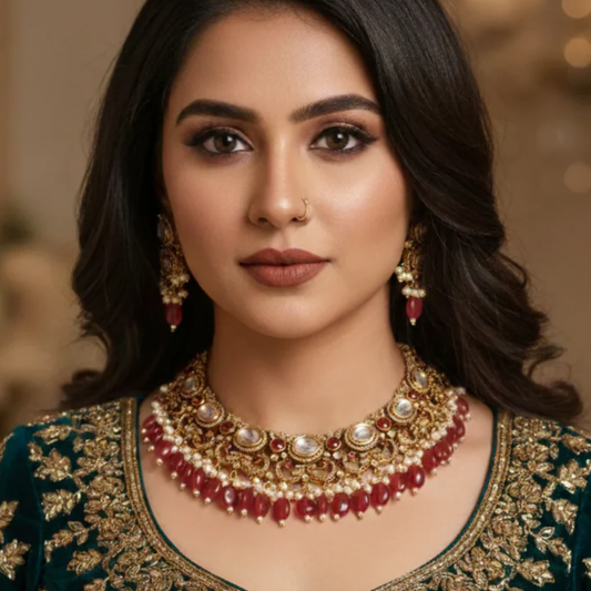 Urvashi Polki Set- Red