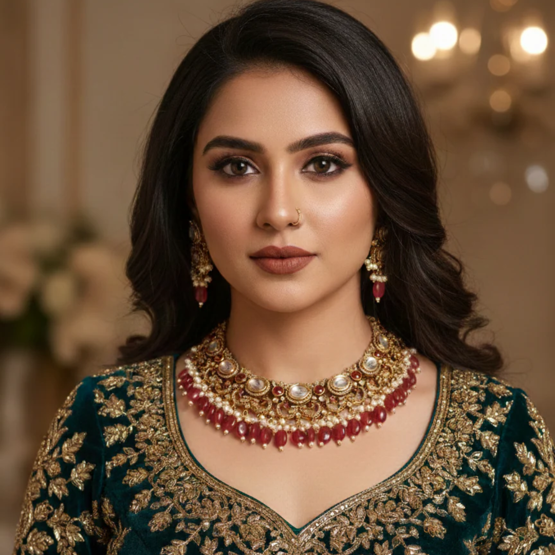 Urvashi Polki Set- Red