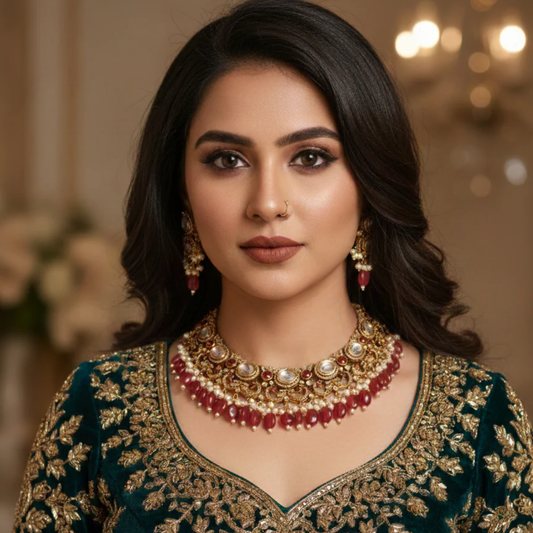 Urvashi Polki Set- Red