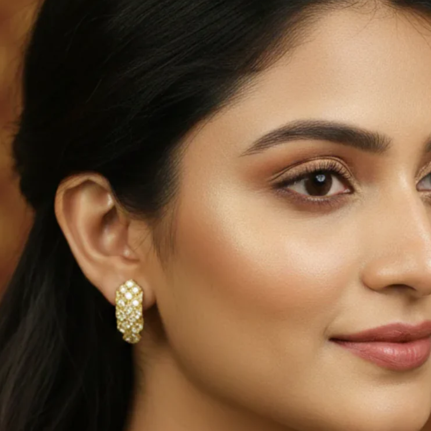 Handcrafted Polki Stud Earrings for Festive Wear