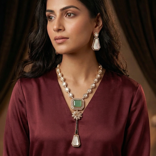 Bhavika Necklace Set - Green