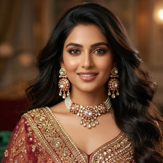 Aarzoo Meenakari Polki Choker