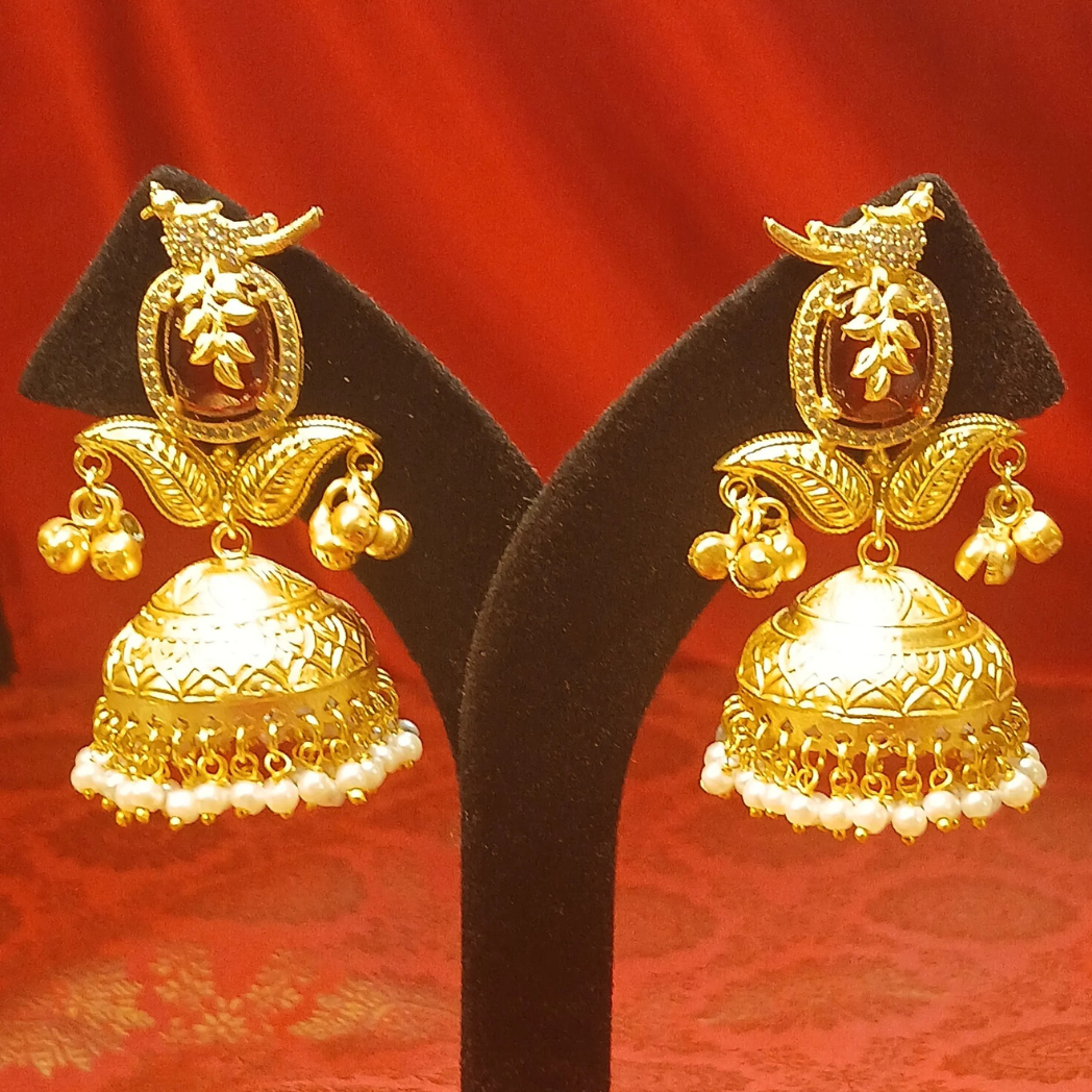 Brass Jhumka with intricate work