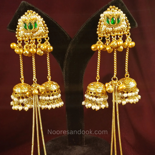 Green Kashmiri Earrings- Trending